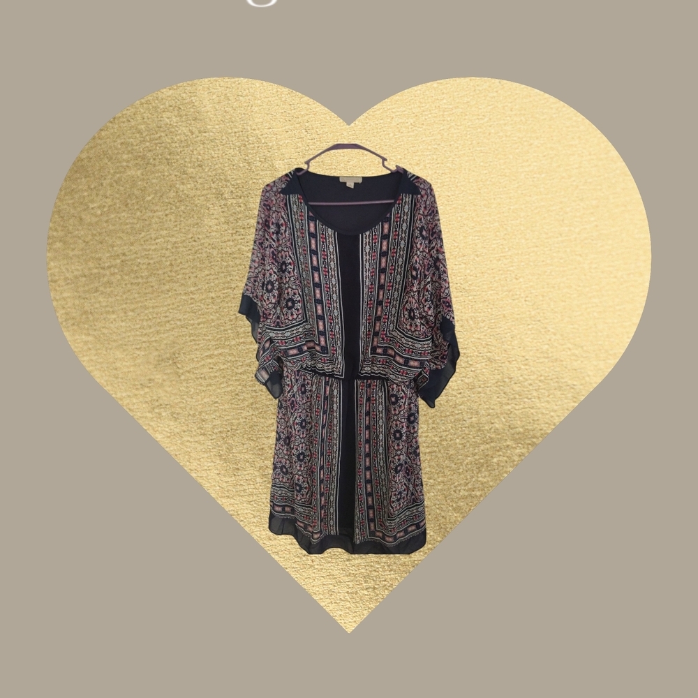 Bohemian multi colored Pattern festival layered dress, Americana, stylish, fun